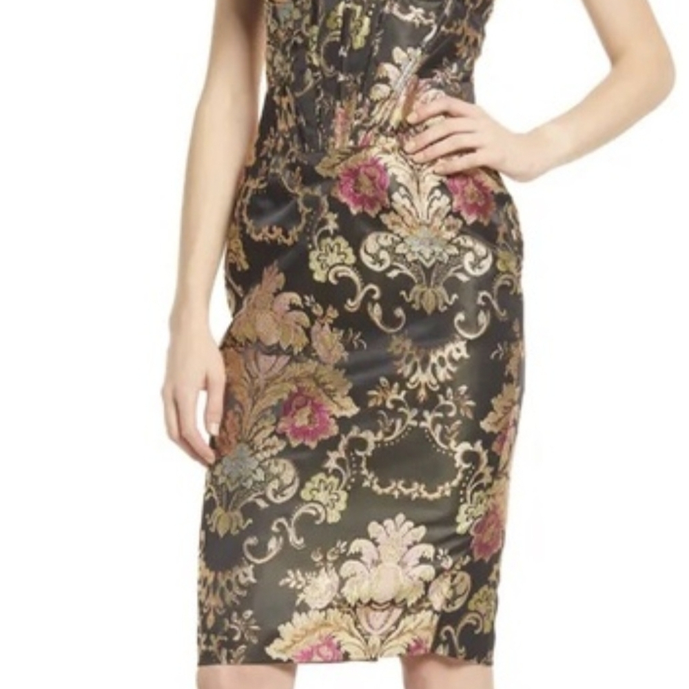 Elegant Floral Black Dress